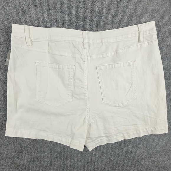 Falls Creek Shorts Womens 22 White Casual Stretch Pockets Summer Cotton Spandex - Picture 8 of 8